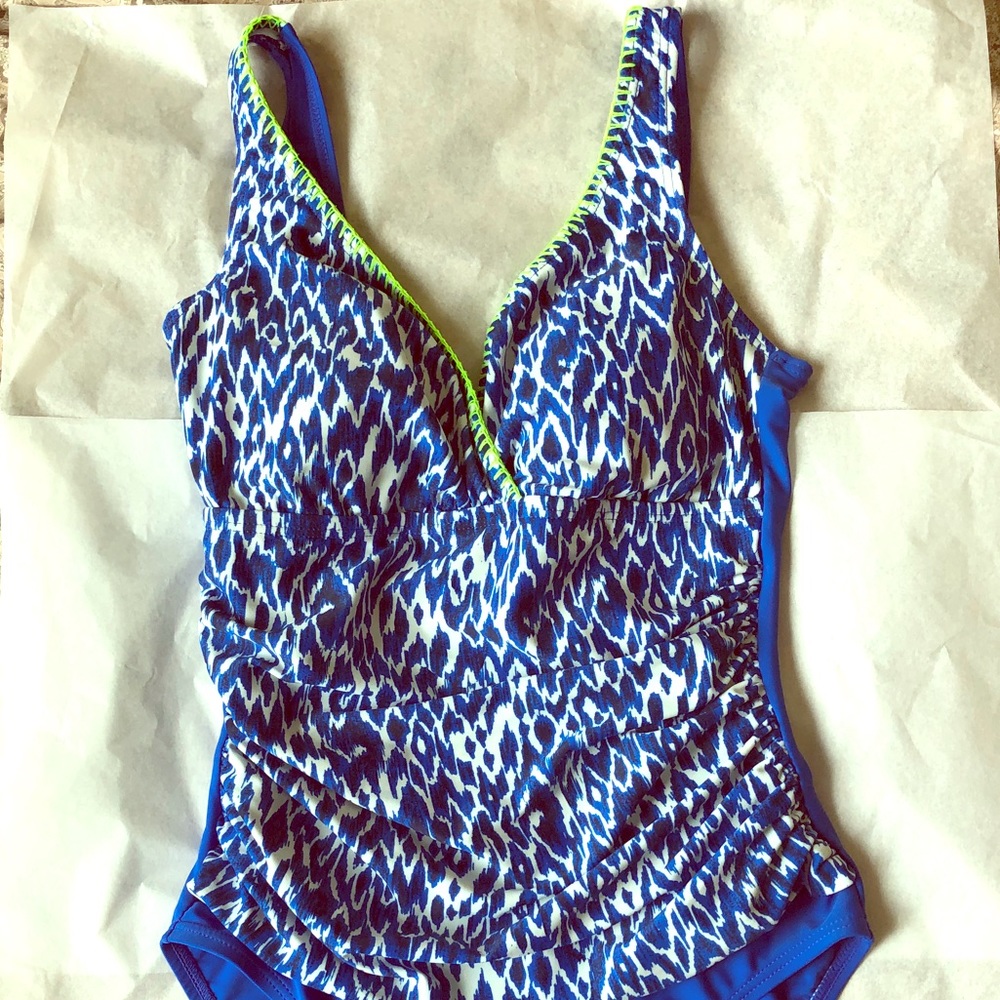 💙blue leopard print one piece swimsuit💙